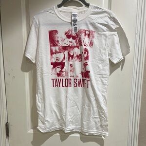 Taylor Swift White and Red Graphic T-Shirt